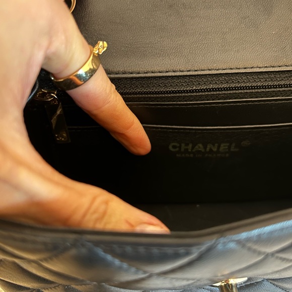Chanel mini rectangular classic flap black lambskin gold hardware - Picture 5 of 9